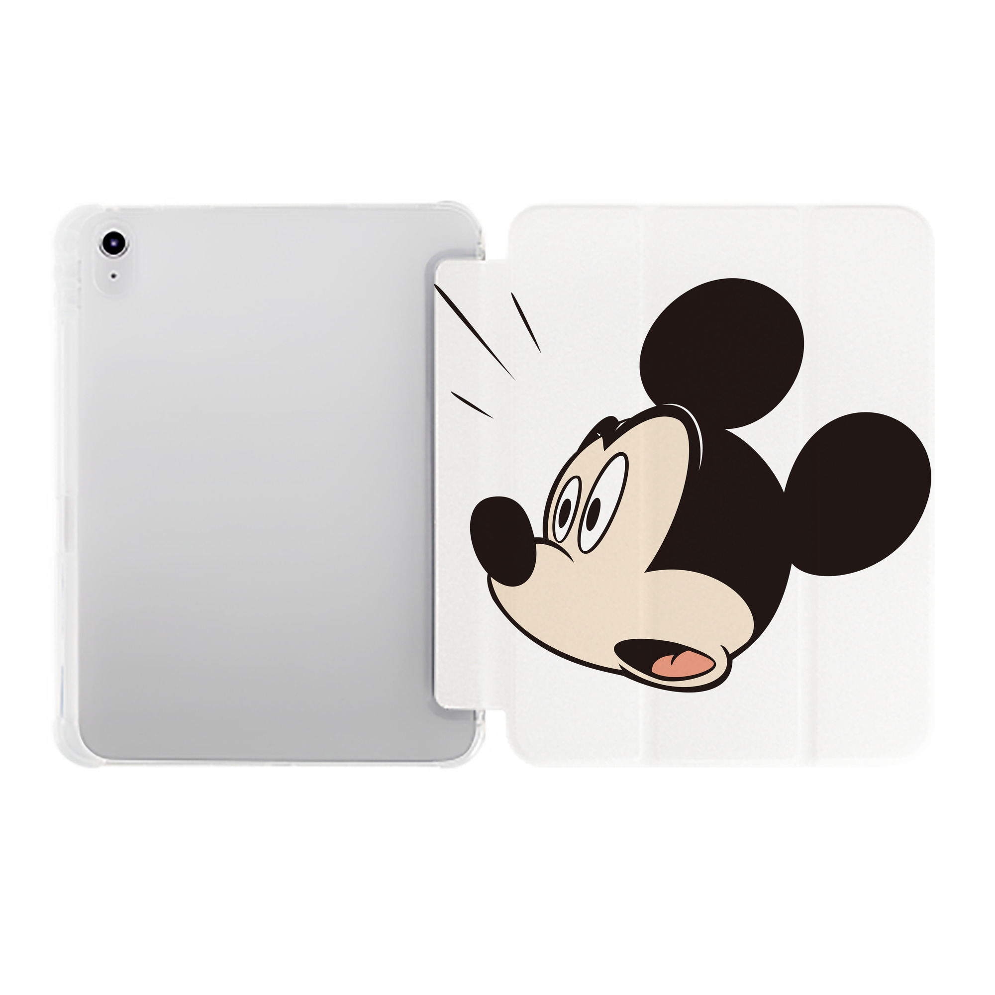 （画像用） ミッキーマウス Mickey Mouse IPad ケース ペン収納付き 三つ折りスタンド PUレザー×シリコン 対応機種9.5/10.5/10.9インチ